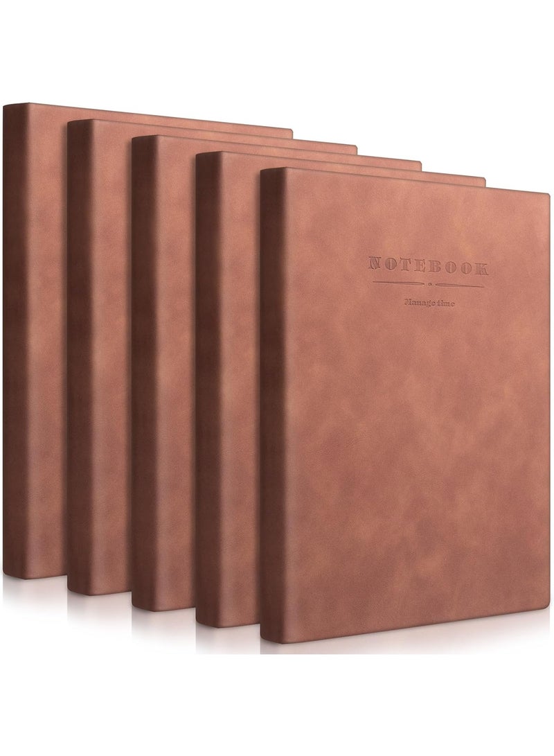 5 Pack A4 Notebooks Large Journal 360 s Leather Softcover Hardcover Notebooks Thick Paper Lined Note Writing Notepad for  Gifts Office School Business, 8.5'' x 11'' - Image 1